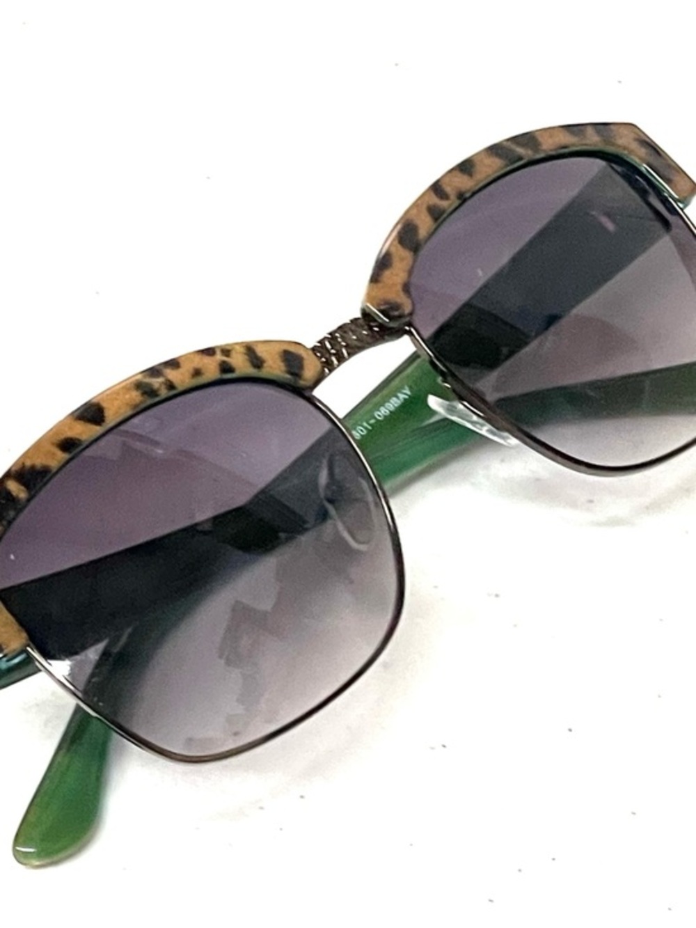 Palm Harbor Optics Leopard Print Frame Sunglasses in Green and Brown